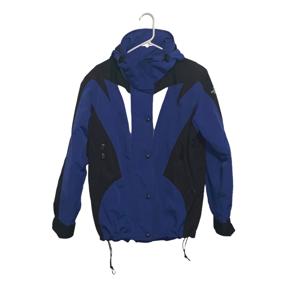The North Face Royal Blue Black and Gray Hooded Women’s Winter Coat Size 8